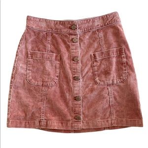 Pink Corduroy Skirt